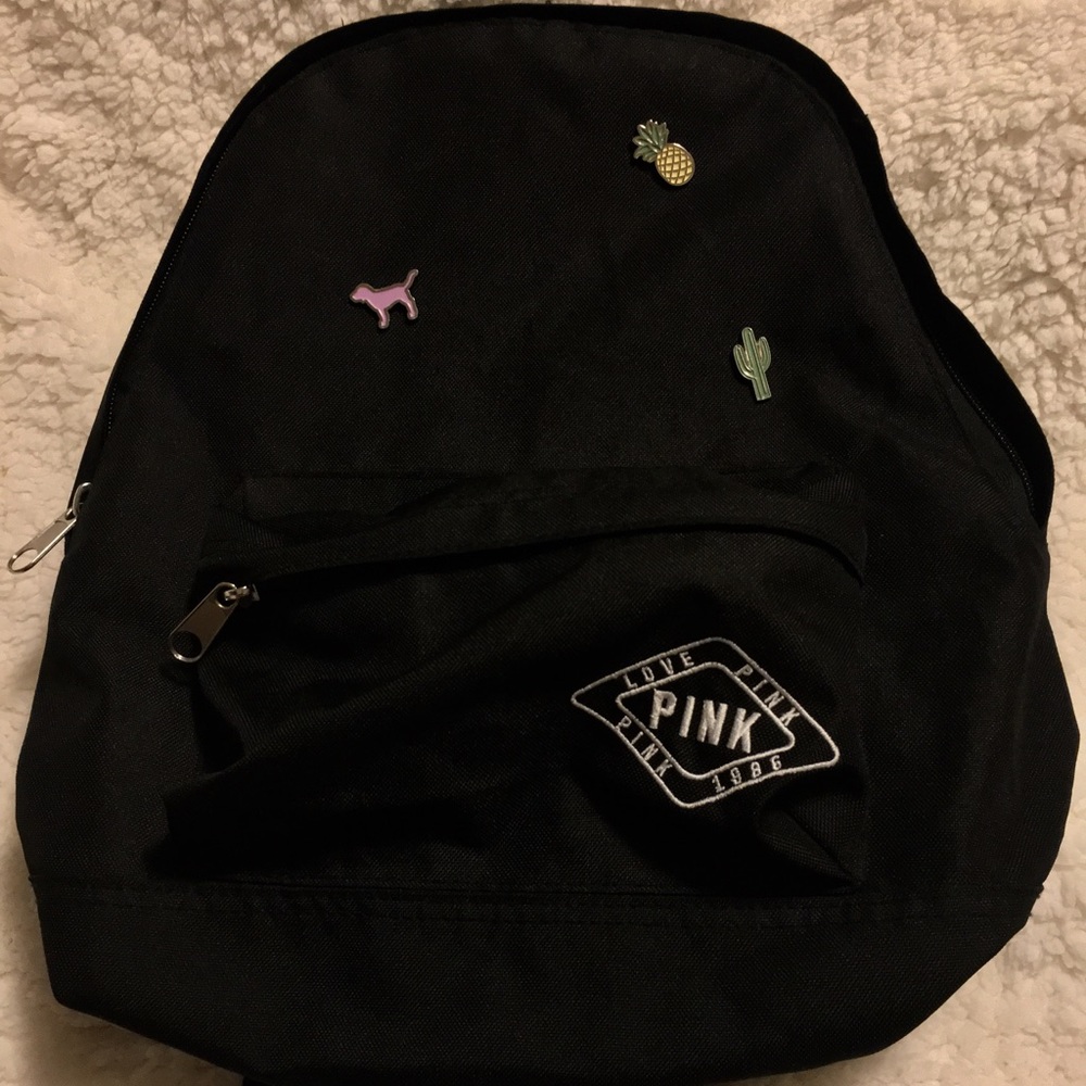 🎒 PINK mini black backpack 🎒